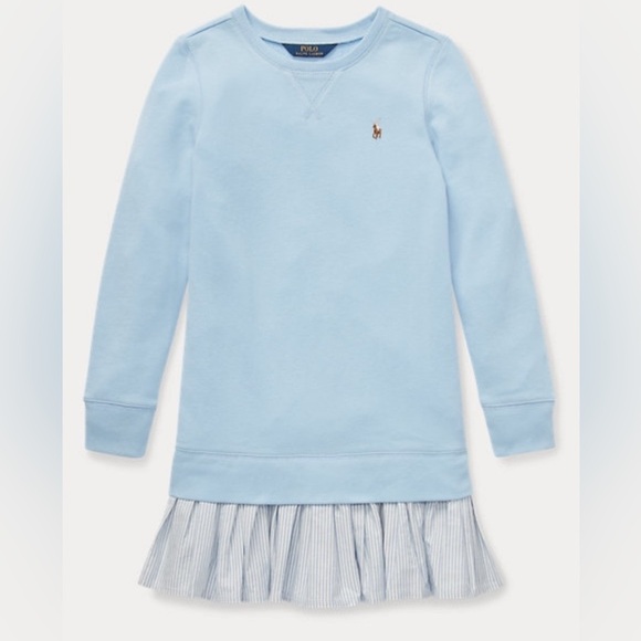 Polo Ralph Lauren Girls Light Blue Dress Long Sleeves Sz 3T - Picture 1 of 7